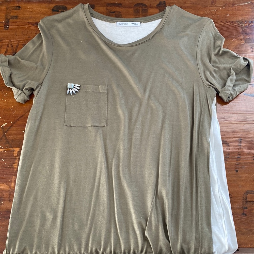 Zara Gemstone Detail T Shirt